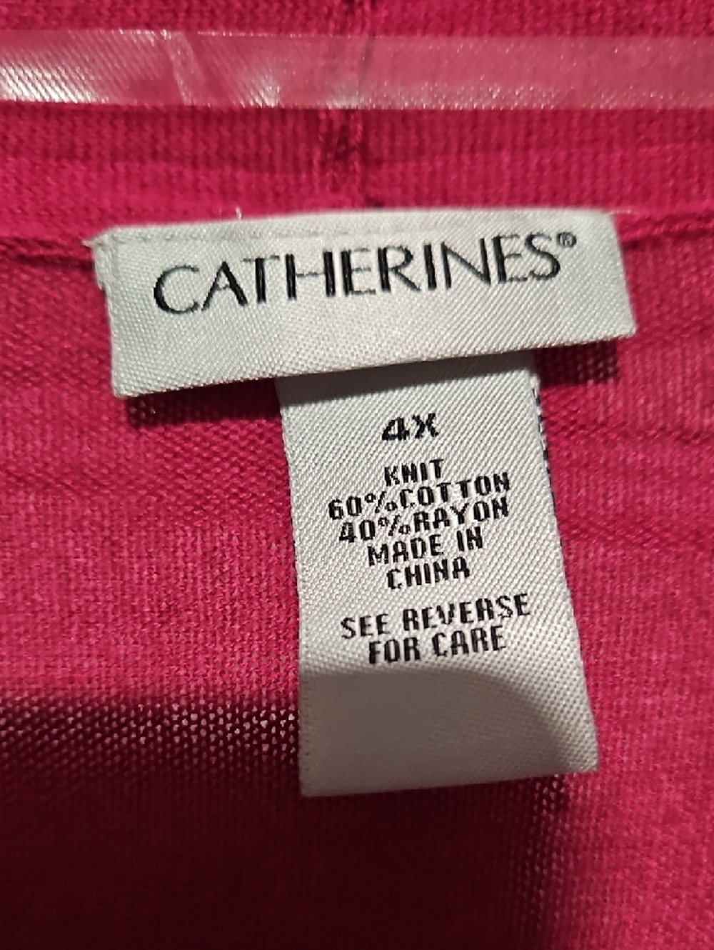 Catherines Raspberry Open-Front Knit Cardigan - Picture 2 of 4